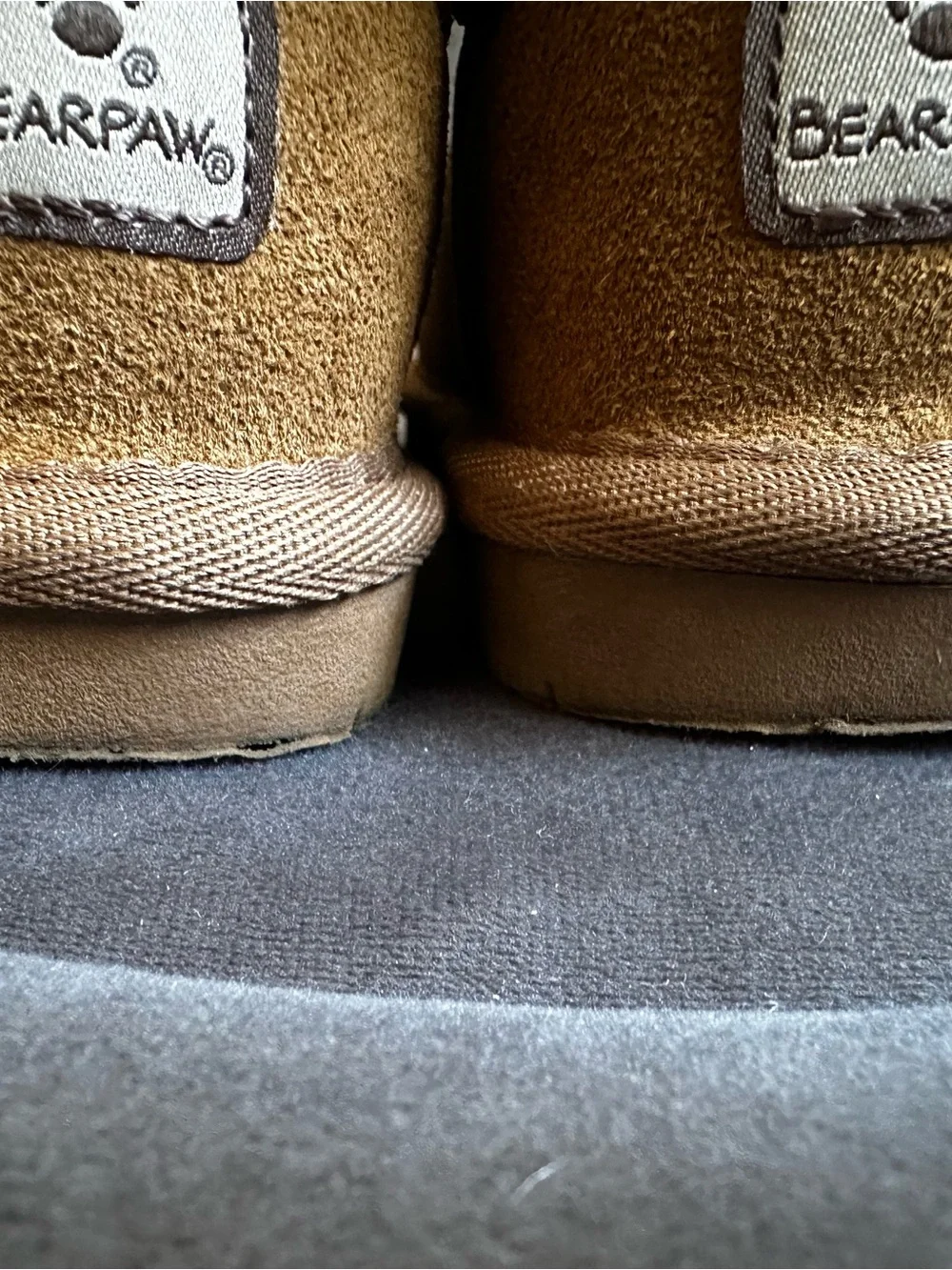 BearPaw Suede Sheepskin Short Booties - Chestnut toddler size 9